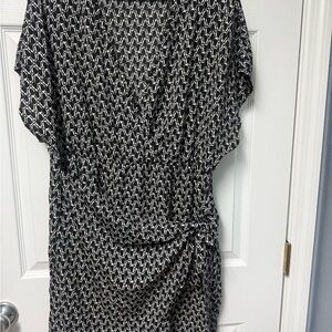 Elegant Black and White Patterned Dress